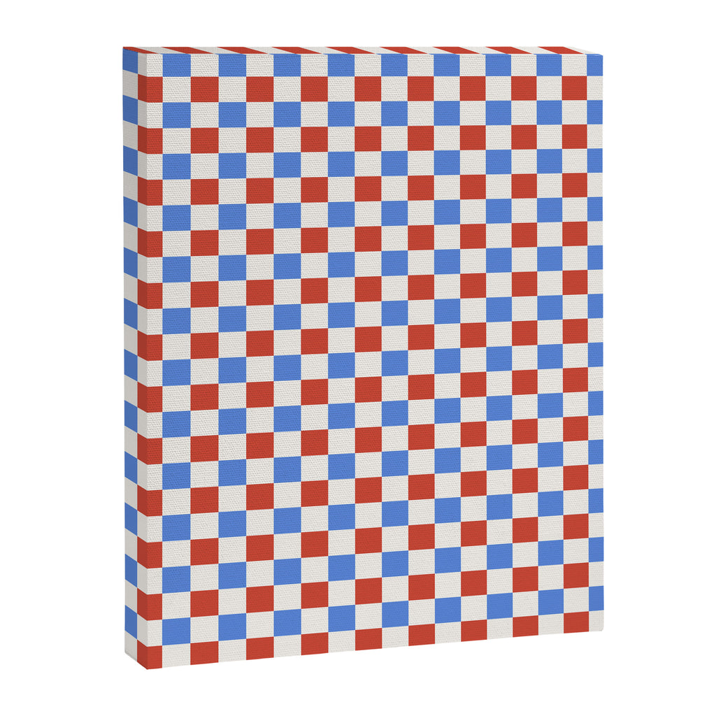 Checkered Multicolor Pattern XX Red White Blue Canvas Print Gallery Image 8