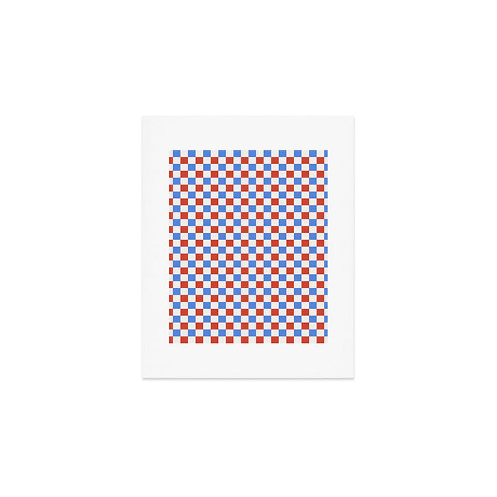 Checkered Multicolor Pattern XX Red White Blue Art Print Gallery Image 1