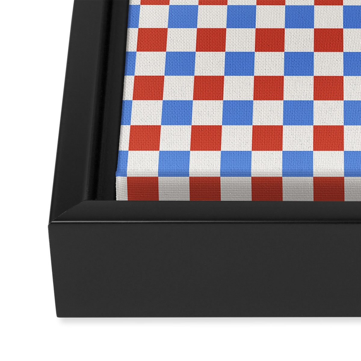 Checkered Multicolor Pattern XX Red White Blue Framed Canvas Print Gallery Image 3