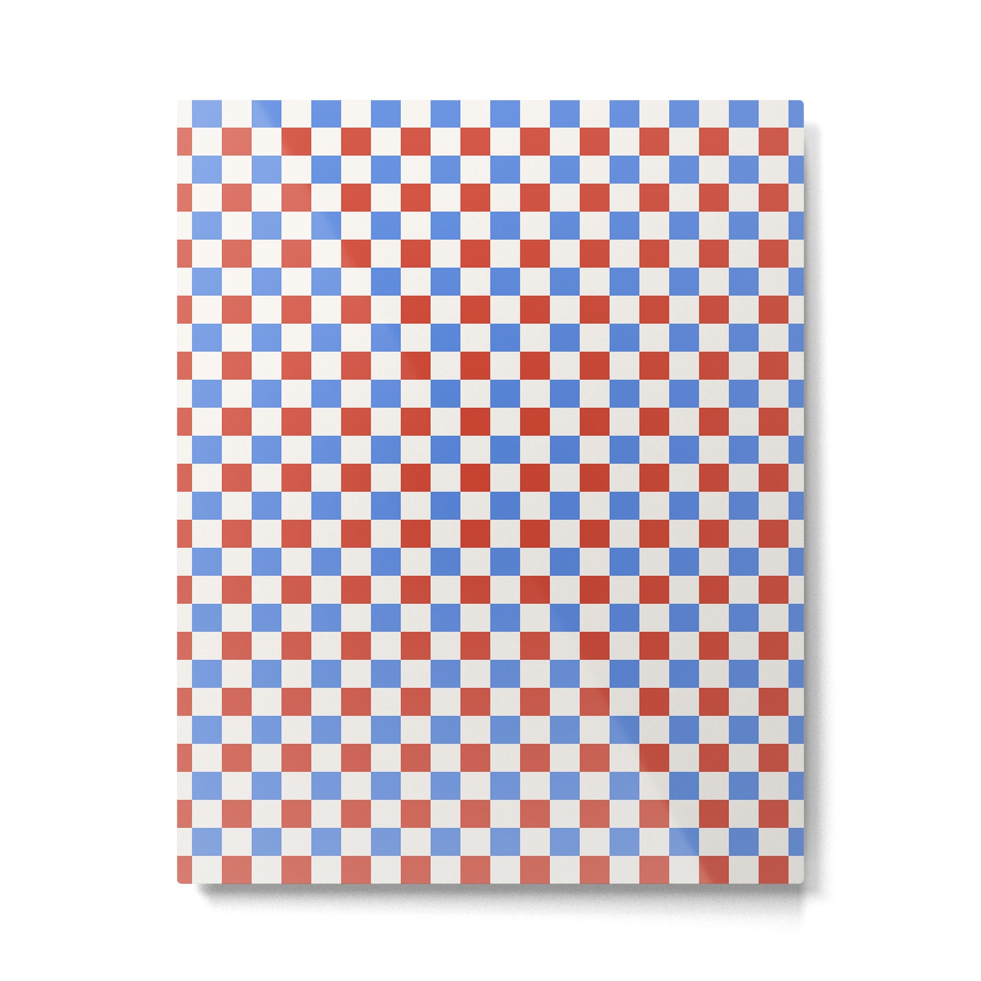 Checkered Multicolor Pattern XX Red White Blue Metal Print Gallery Image 6