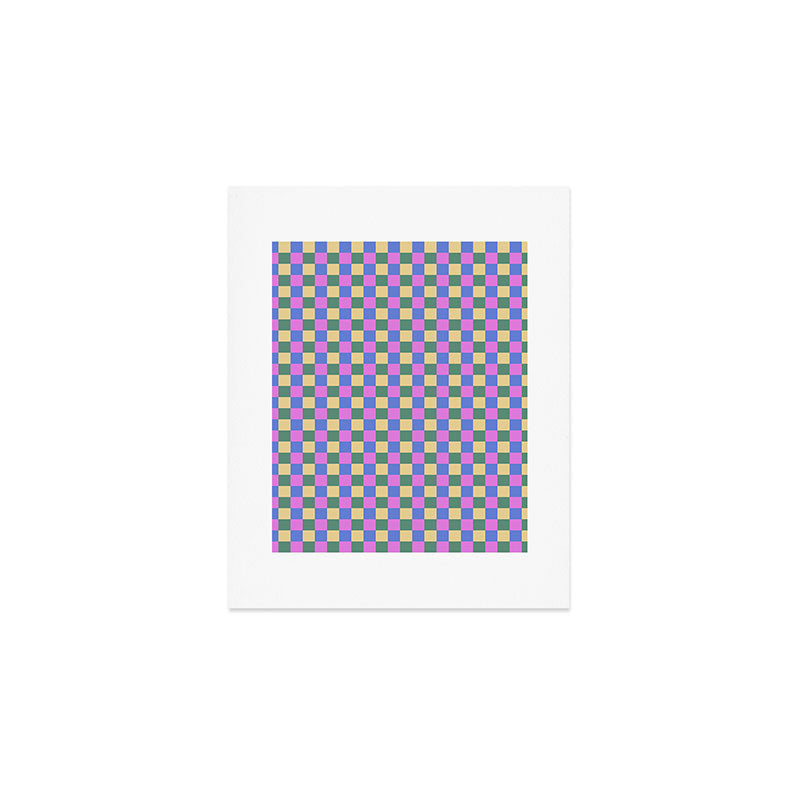 Checkered Multicolor Pattern XXI Colorful Spring Art Print Gallery Image 1