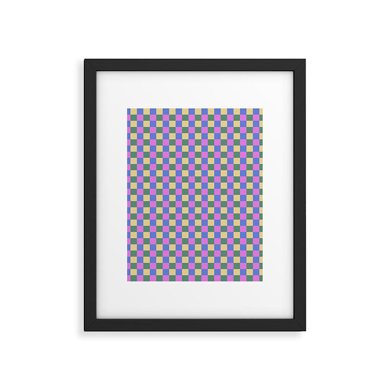 Checkered Multicolor Pattern XXI Colorful Spring Framed Art Print Gallery Image 6