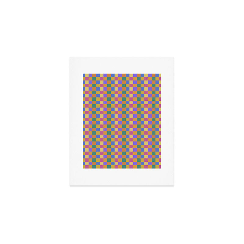 Checkered Multicolor Pattern XXII Colorful Bright Art Print Gallery Image 1