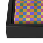 Checkered Multicolor Pattern XXII Colorful Bright Framed Canvas Print Gallery Image 3