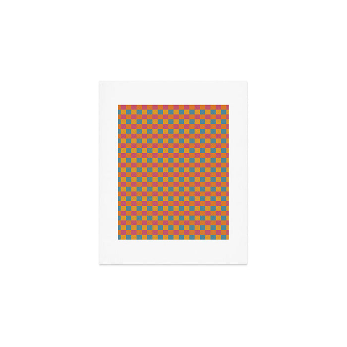 Checkered Multicolor Pattern XXIII Vibrant Retro Art Print Gallery Image 1