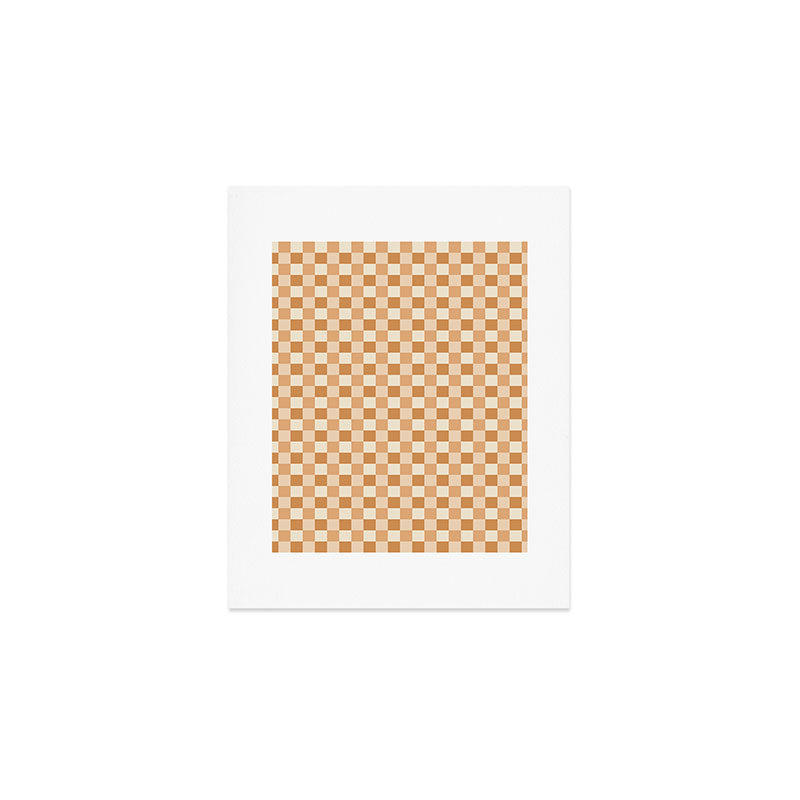 Checkered Multicolor Pattern XXIV Orange Art Print Gallery Image 1