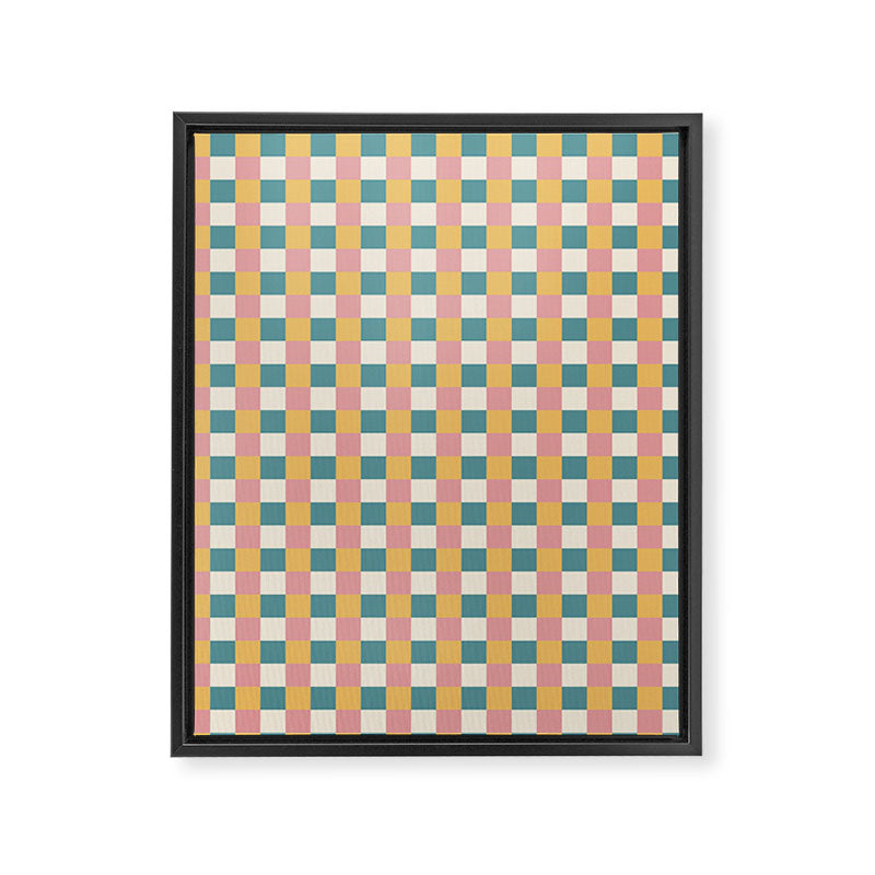 Checkered Multicolor Pattern XXIX Beachy Summer Framed Canvas Print Gallery Image 8