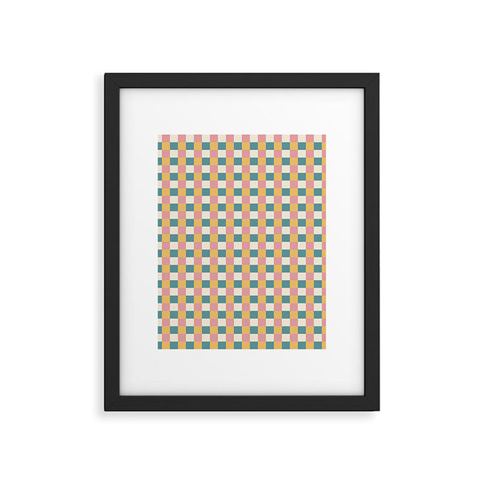 Checkered Multicolor Pattern XXIX Beachy Summer Framed Art Print Gallery Image 1