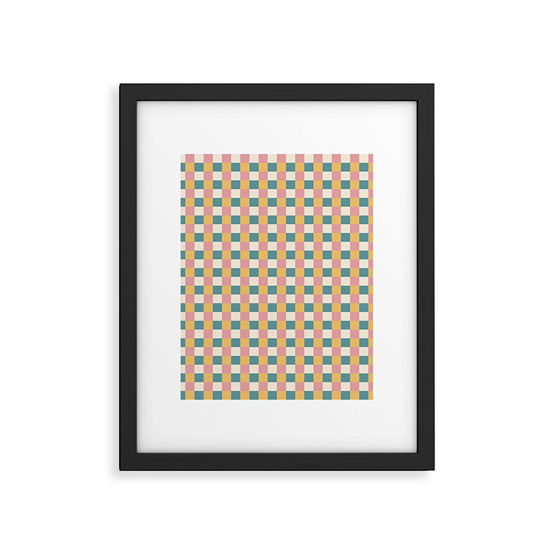 Checkered Multicolor Pattern XXIX Beachy Summer Framed Art Print Gallery Image 6