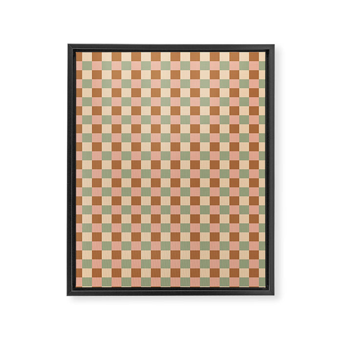 Checkered Multicolor Pattern XXV Western Summer Framed Canvas Print Gallery Image 1