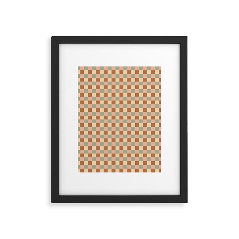 Checkered Multicolor Pattern XXV Western Summer Framed Art Print Gallery Image 6
