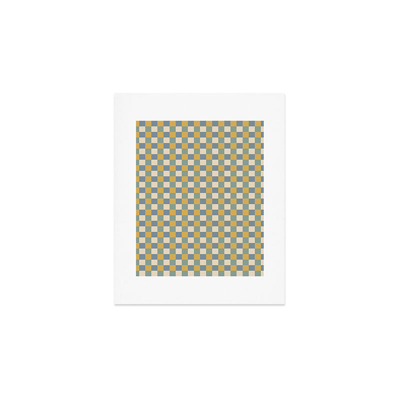 Checkered Multicolor Pattern XXVI Natural Summer Art Print Gallery Image 1
