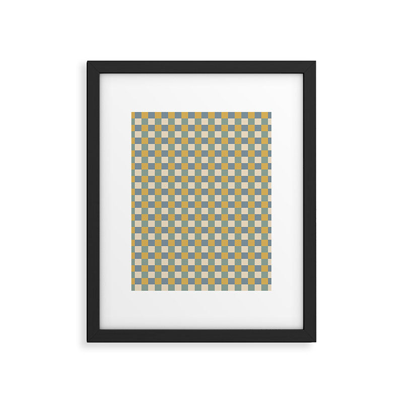 Checkered Multicolor Pattern XXVI Natural Summer Framed Art Print Gallery Image 6