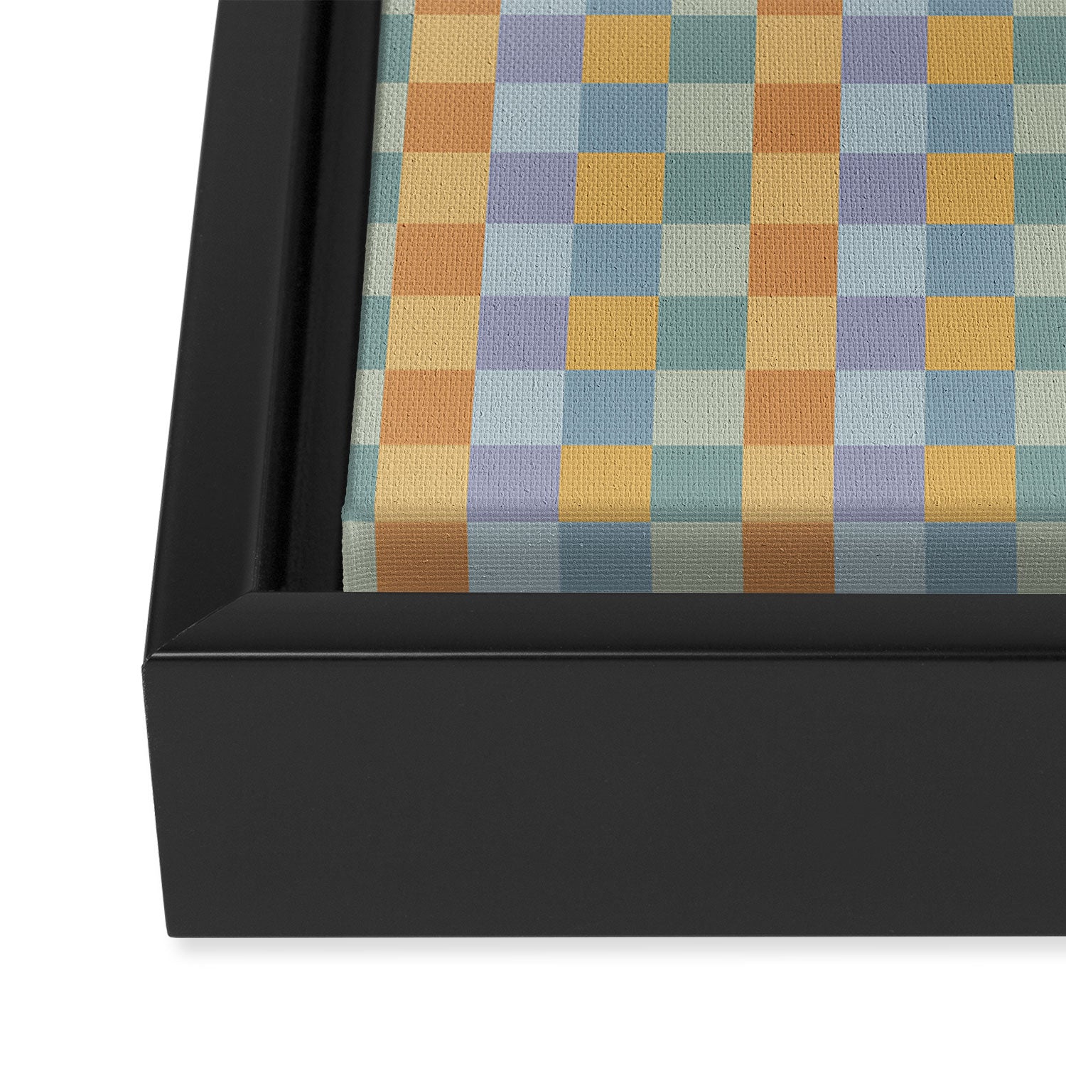 Checkered Multicolor Pattern XXVII Natural Summer Framed Canvas Print Gallery Image 3