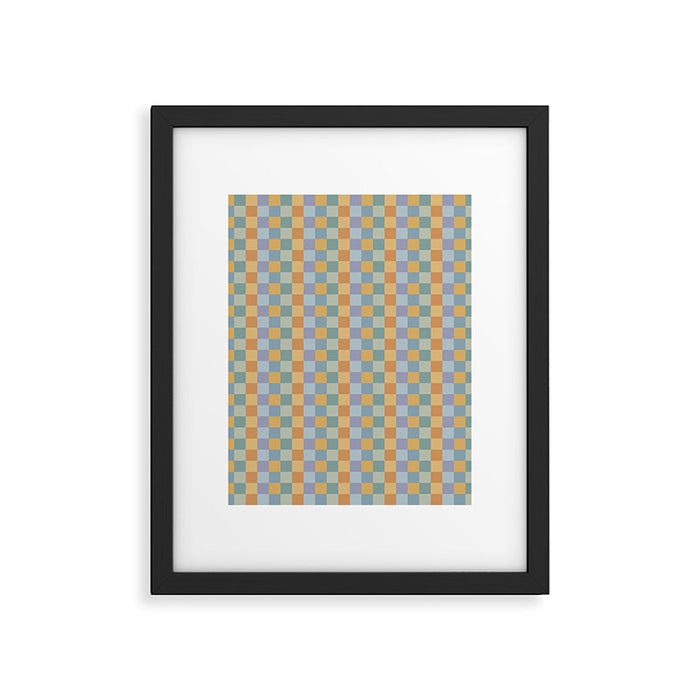 Checkered Multicolor Pattern XXVII Natural Summer Framed Art Print Gallery Image 1