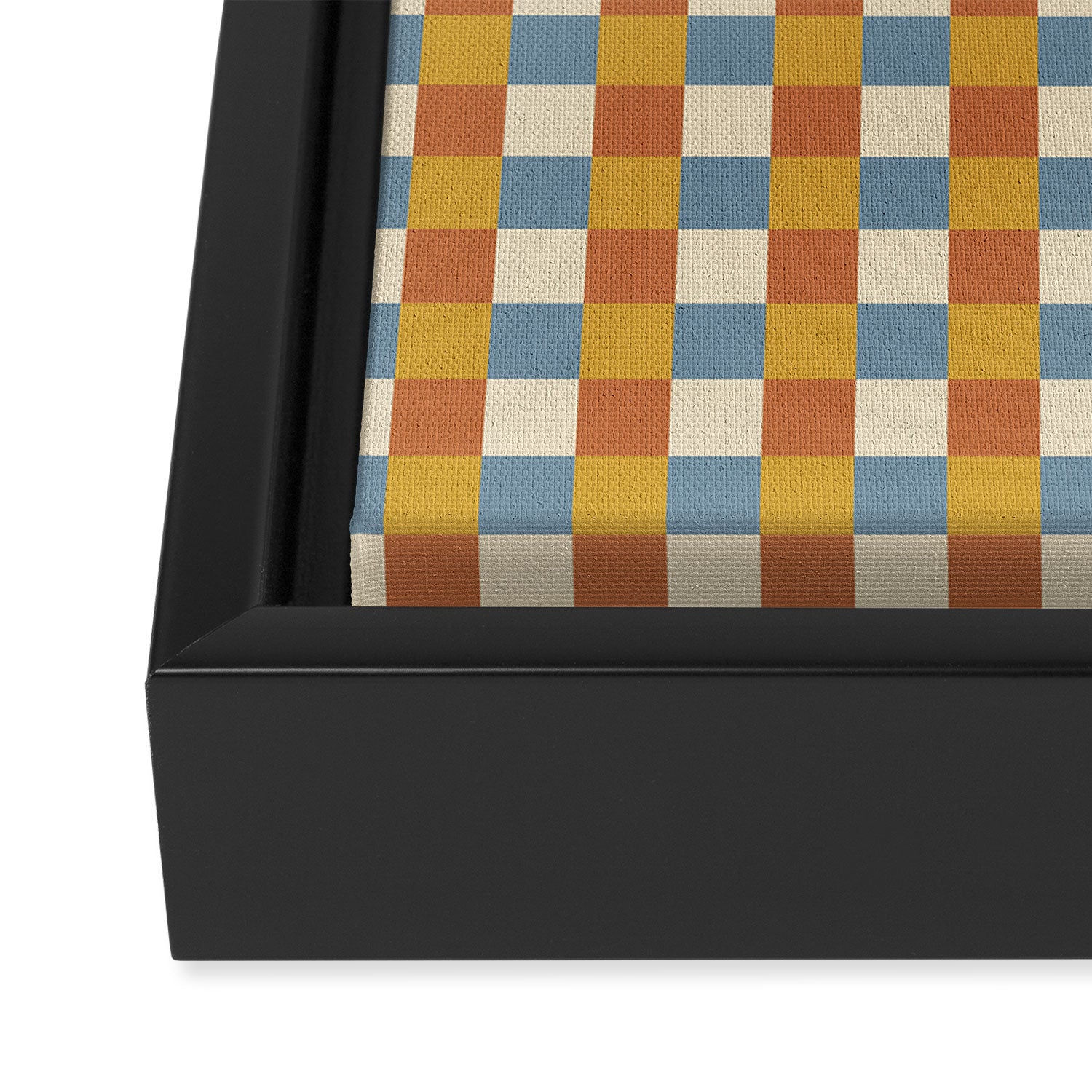 Checkered Multicolor Pattern XXXI Retro Summer Framed Canvas Print Gallery Image 3