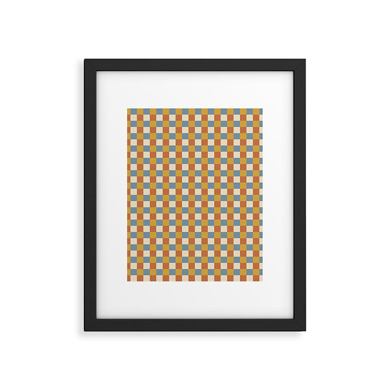 Checkered Multicolor Pattern XXXI Retro Summer Framed Art Print Gallery Image 6