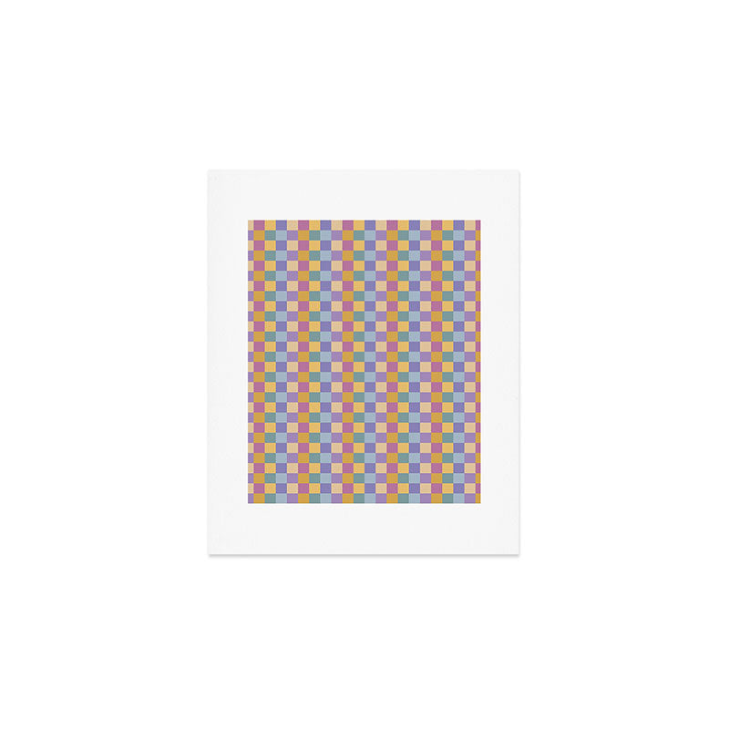 Checkered Multicolor Pattern XXXV Colorful 90s Art Print Gallery Image 1