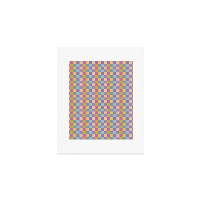 Checkered Multicolor Pattern XXXV Colorful 90s Art Print Gallery Image 1
