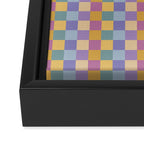 Checkered Multicolor Pattern XXXV Colorful 90s Framed Canvas Print Gallery Image 3