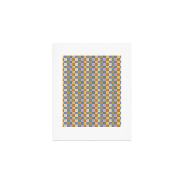 Checkered Multicolor Pattern XXXVI Colorful Summer Art Print Gallery Image 1