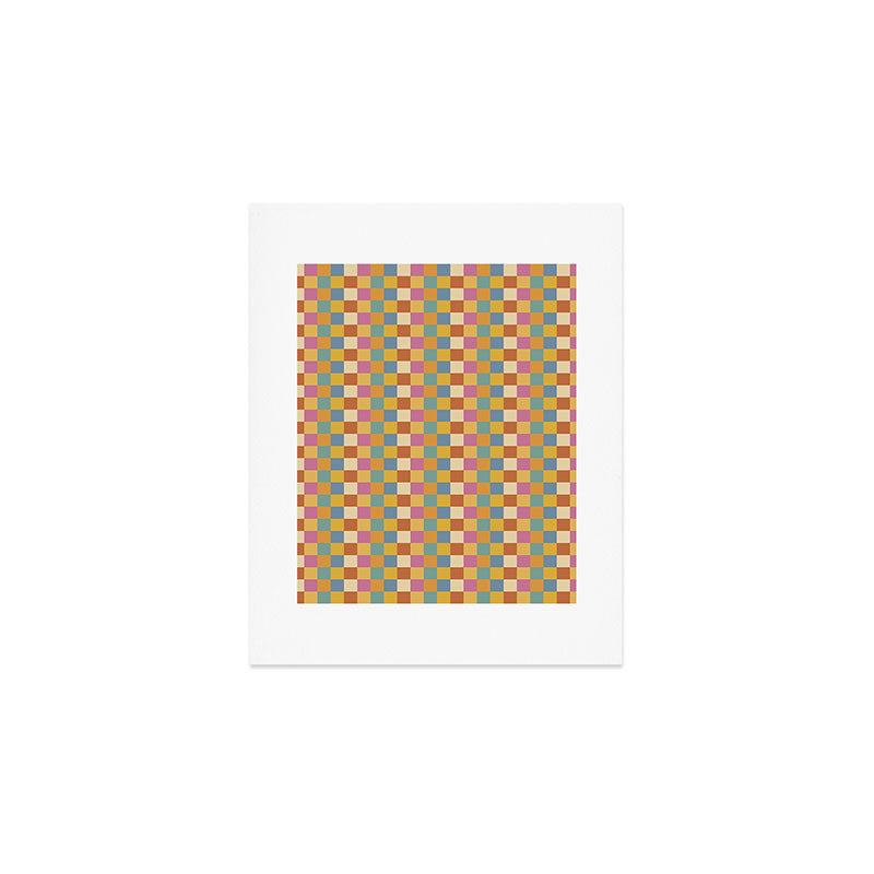 Checkered Multicolor Pattern XXXVII Colorful Summer Art Print Gallery Image 1