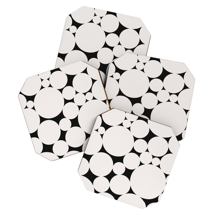 Circular Collage - Black and White Coaster Gallery Image 1