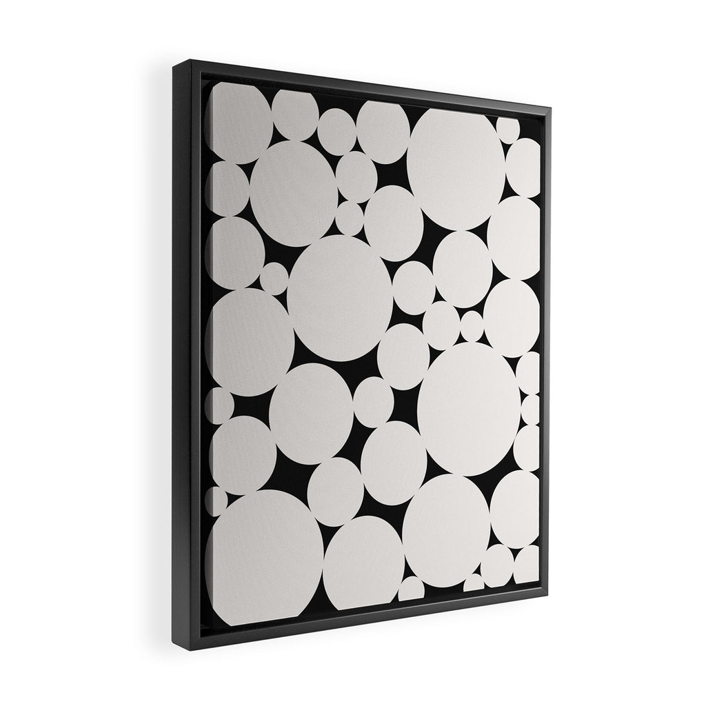 Circular Collage - Black and White Framed Canvas Print Gallery Image 2