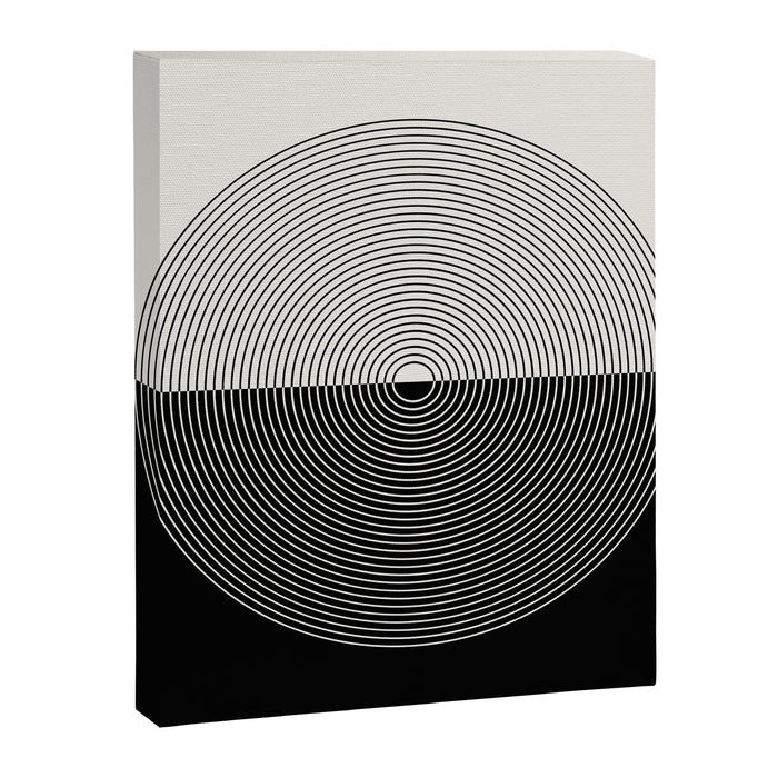 Circular Lines III Black & White Canvas Print Gallery Image 1