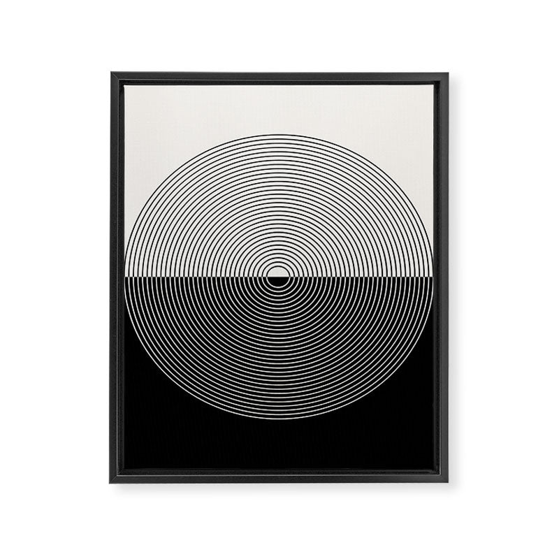 Circular Lines III Black & White Framed Canvas Print Gallery Image 8