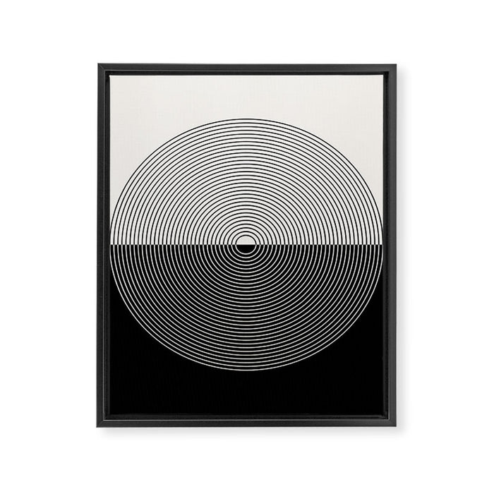 Circular Lines III Black & White Framed Canvas Print Gallery Image 1