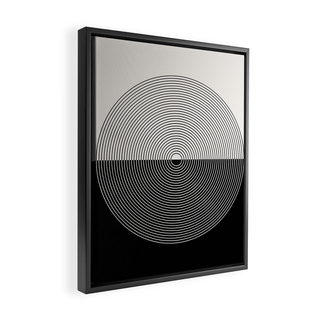 Circular Lines III Black & White Framed Canvas Print Gallery Image 2
