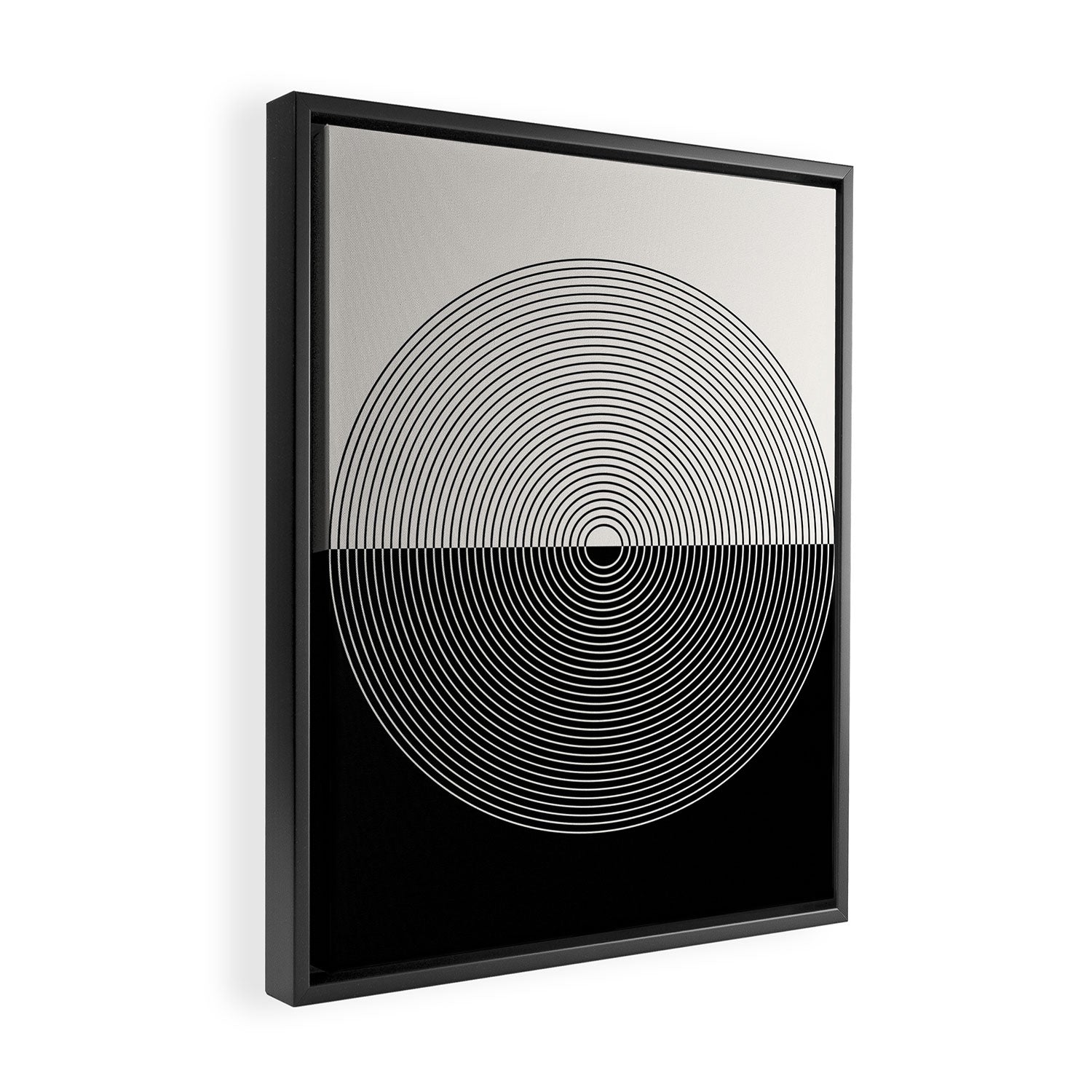 Circular Lines III Black & White Framed Canvas Print Gallery Image 2