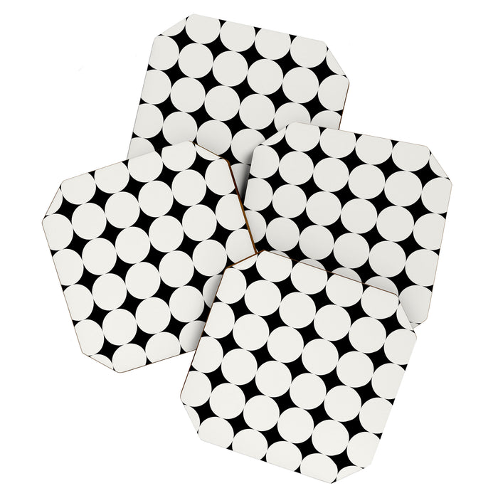 Circular Minimalism - Black & White Coaster Gallery Image 1