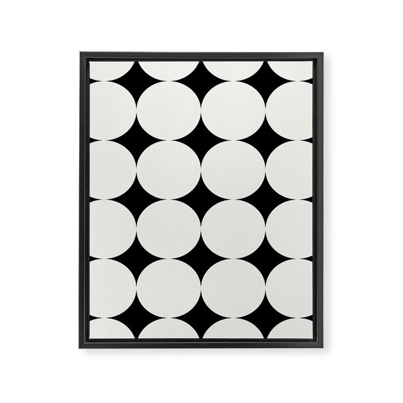 Circular Minimalism - Black & White Framed Canvas Print Gallery Image 8