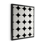 Circular Minimalism - Black & White Framed Canvas Print Gallery Image 2