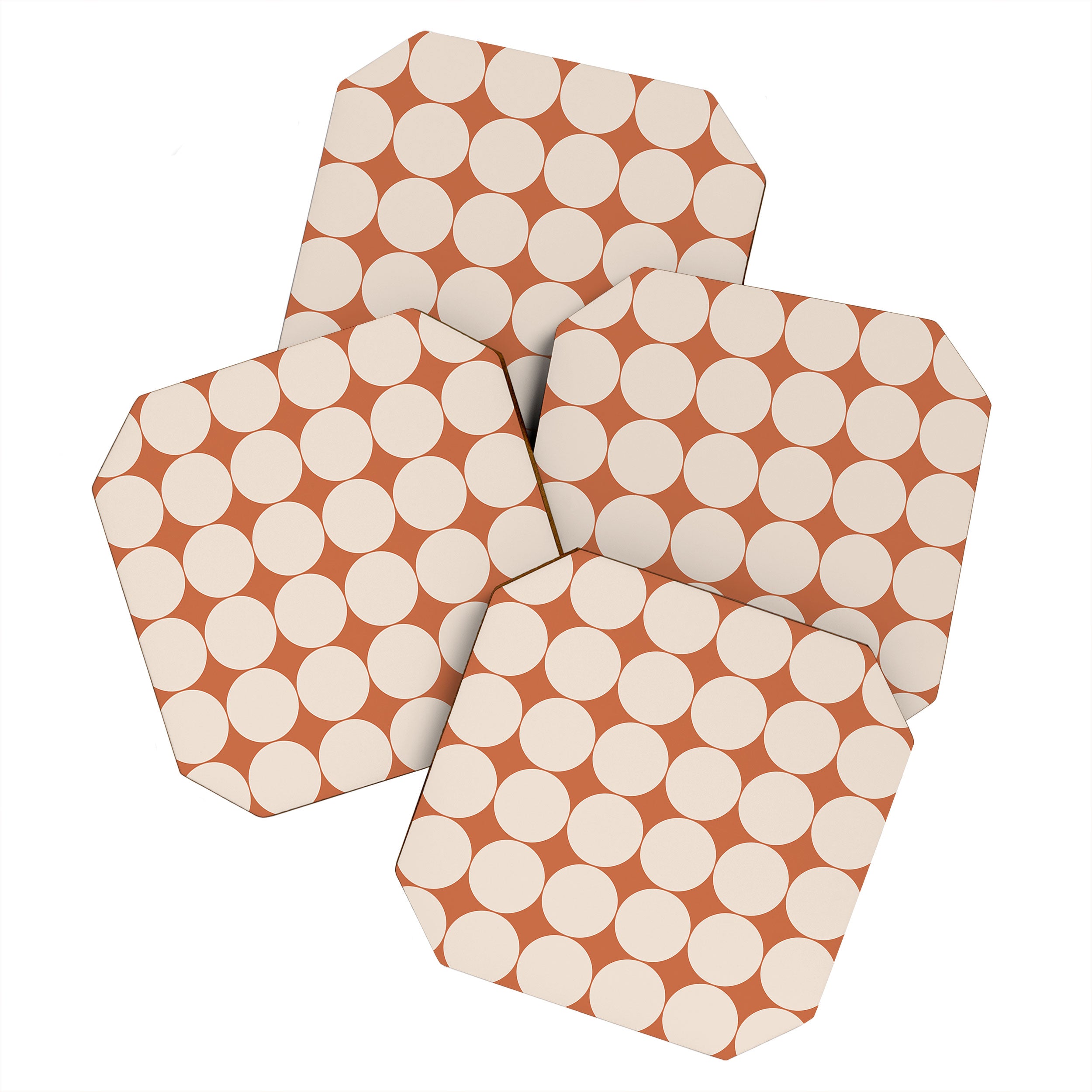 Circular Minimalism - Retro Orange Coaster Gallery Image 1