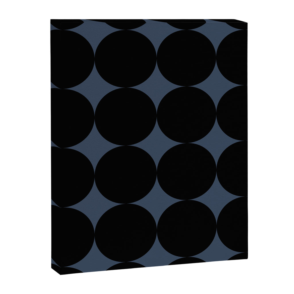 Circular Minimalism - Retro Blue Black Canvas Print Gallery Image 8
