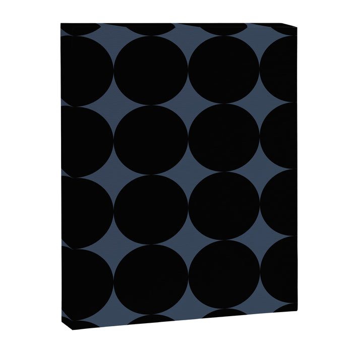 Circular Minimalism - Retro Blue Black Canvas Print Gallery Image 1