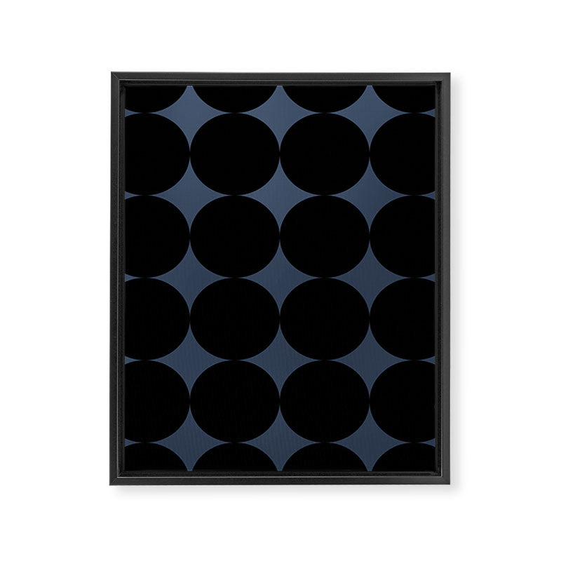 Circular Minimalism - Retro Blue Black Framed Canvas Print Gallery Image 8
