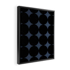 Circular Minimalism - Retro Blue Black Framed Canvas Print Gallery Image 2