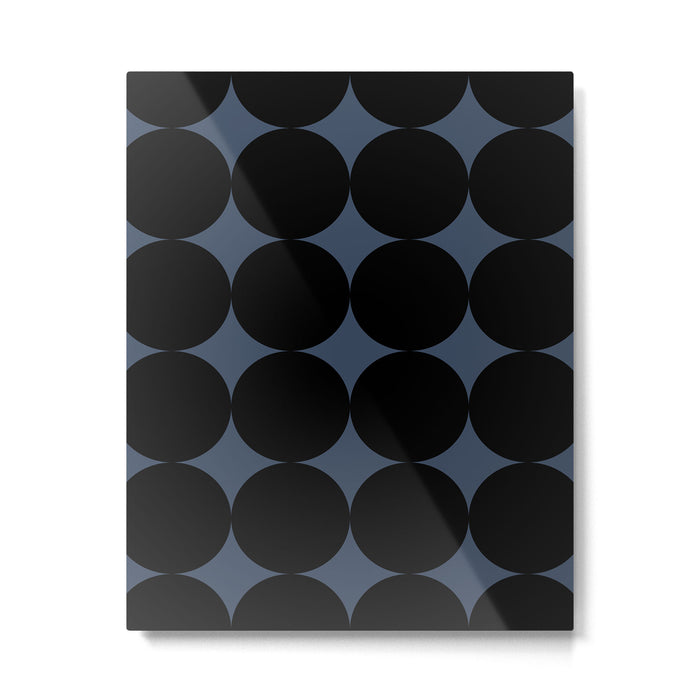 Circular Minimalism - Retro Blue Black Metal Print Gallery Image 1