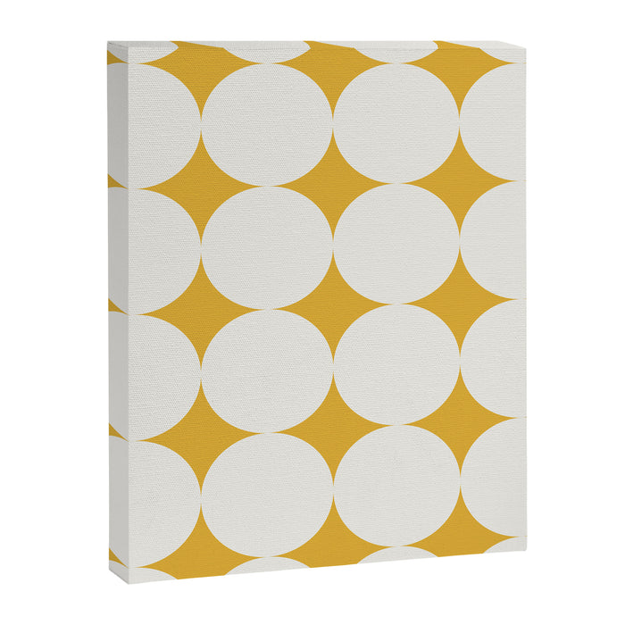 Circular Minimalism - Retro Yellow White Canvas Print Gallery Image 1