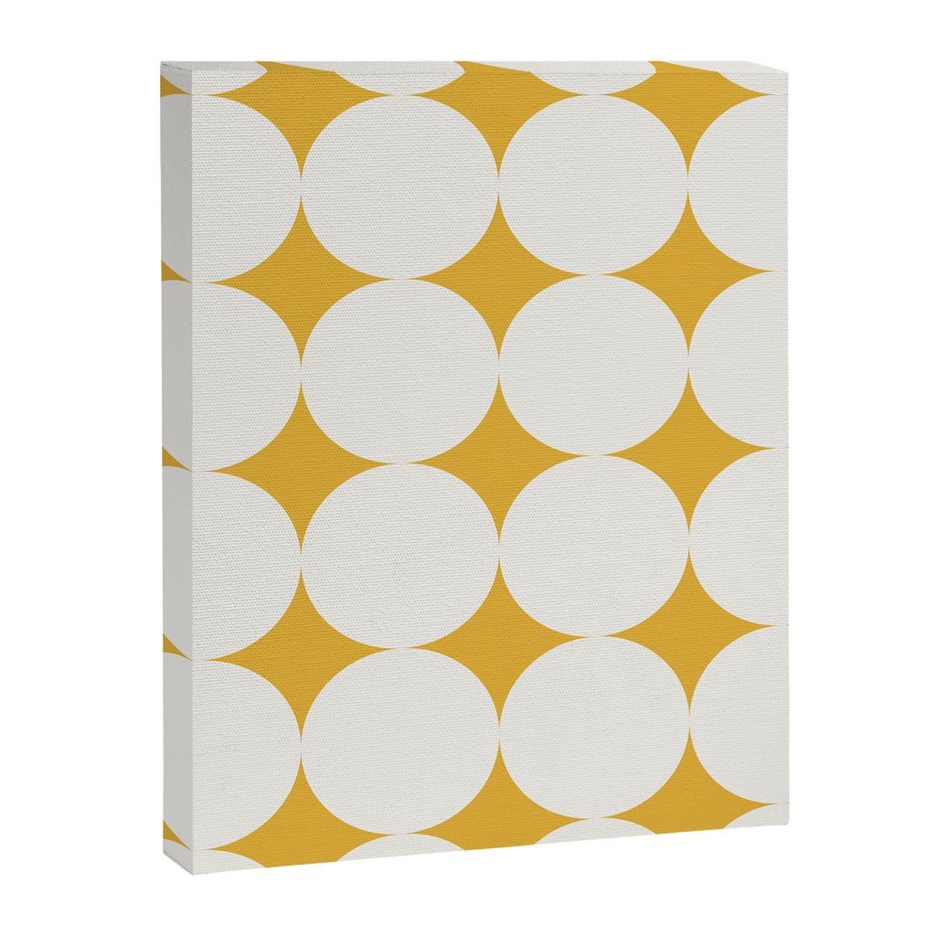 Circular Minimalism - Retro Yellow White Canvas Print Gallery Image 8