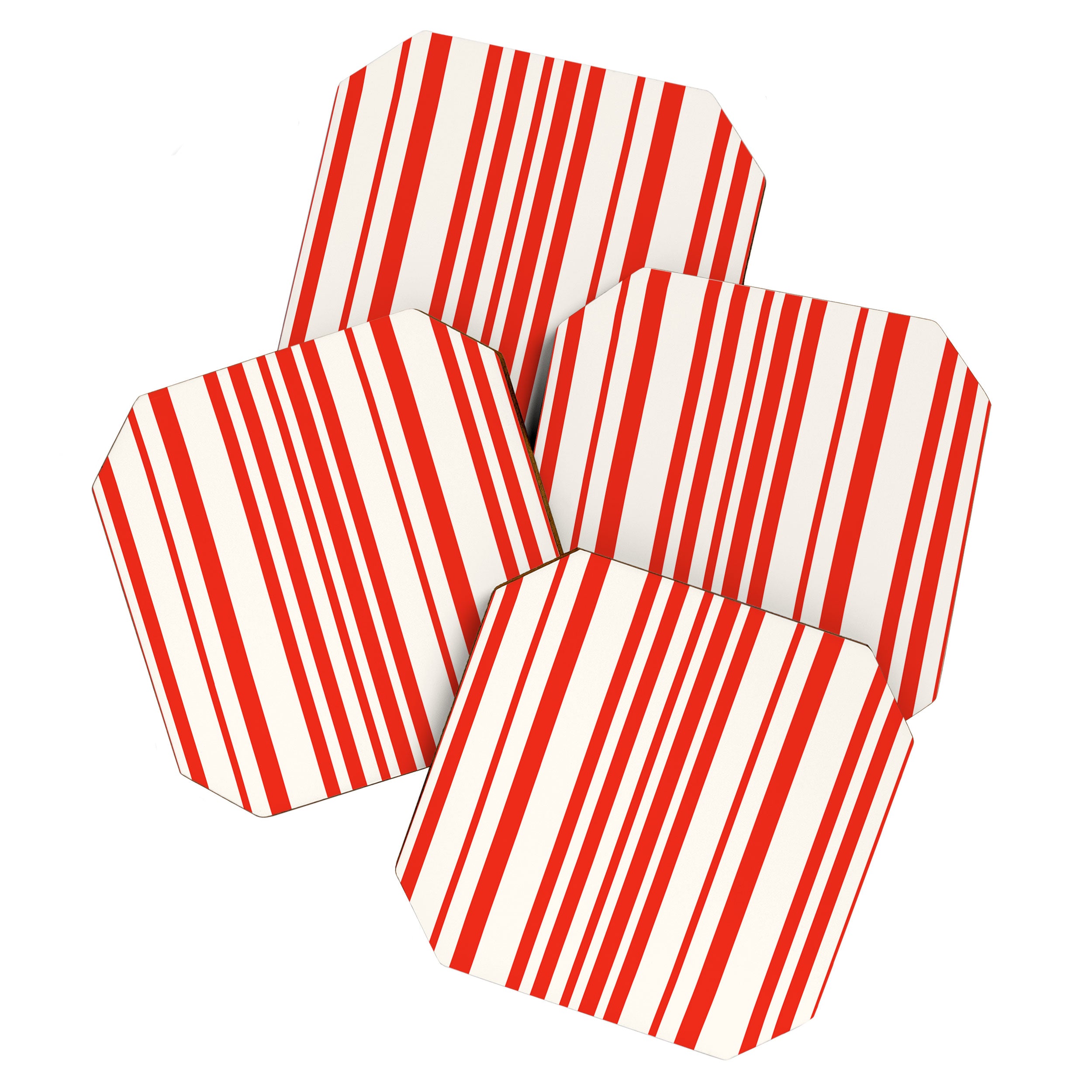 Classic Stripes I - Red & White Candy Cane Coaster Gallery Image 1