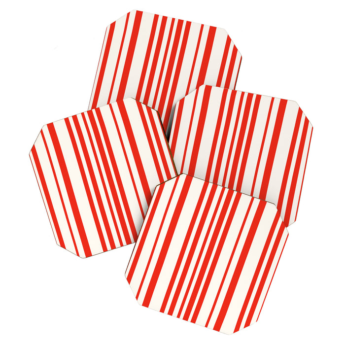 Classic Stripes I - Red & White Candy Cane Coaster Gallery Image 1
