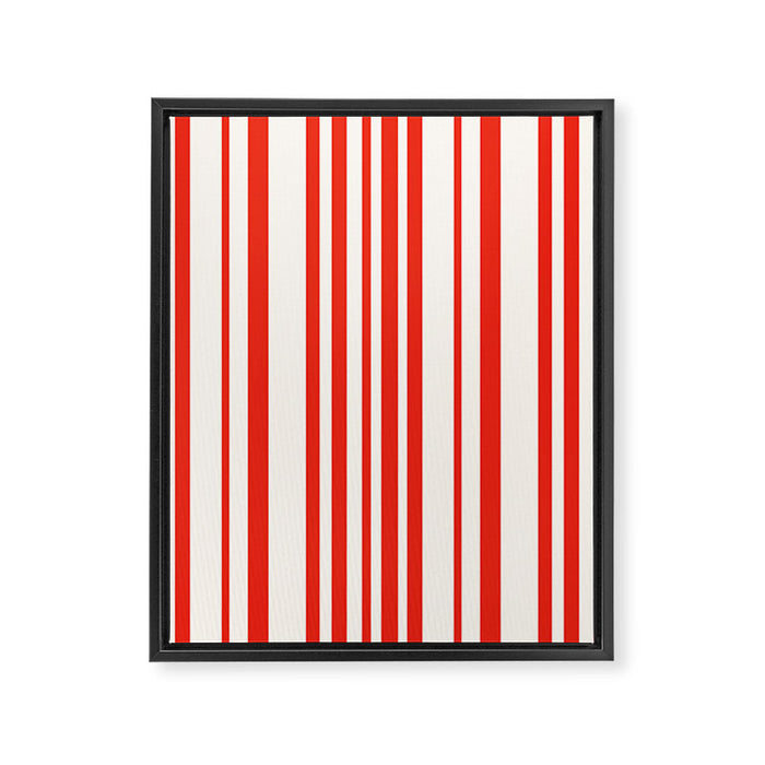 Classic Stripes I - Red & White Candy Cane Framed Canvas Print Gallery Image 1