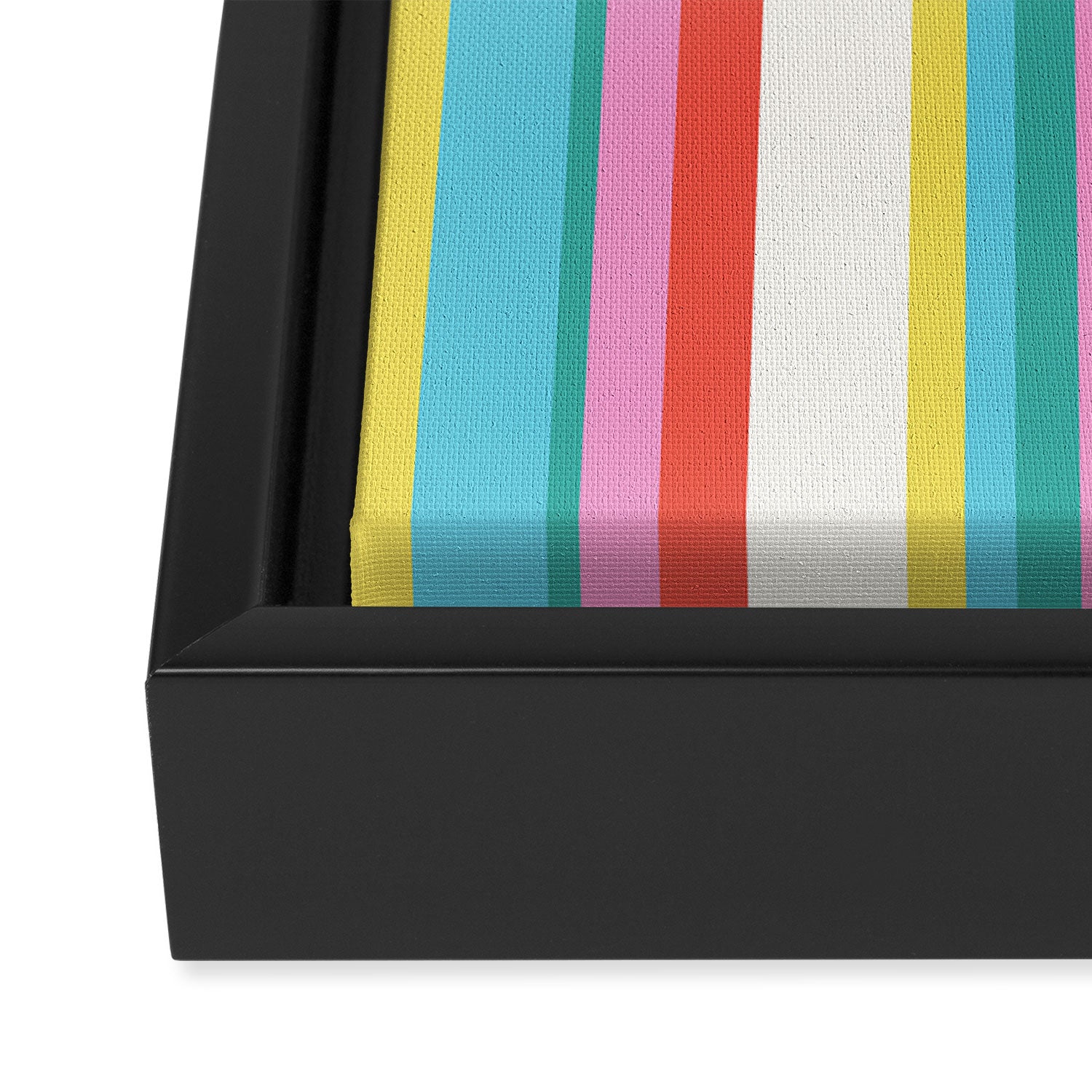 Classic Stripes II - 60s Candy Rainbow Framed Canvas Print Gallery Image 3