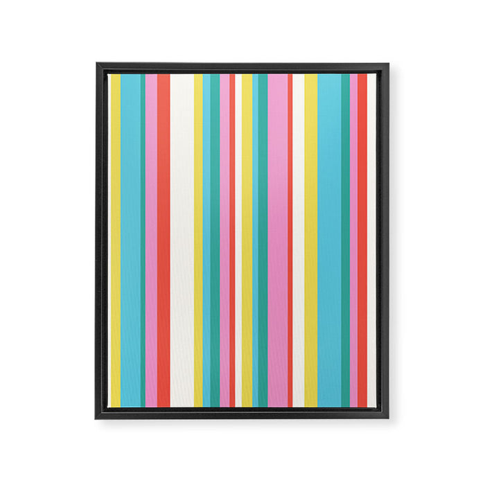 Classic Stripes II - 60s Candy Rainbow Framed Canvas Print Gallery Image 1