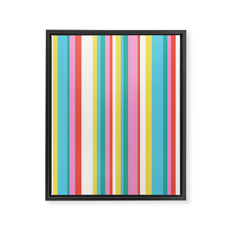 Classic Stripes II - 60s Candy Rainbow Framed Canvas Print Gallery Image 6